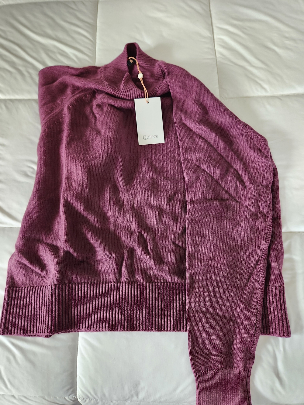 Quince Women's Cotton Mockneck Sweater - Plum